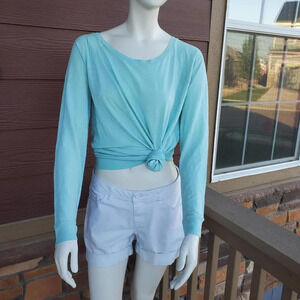 PINK Victoria's Secret Size Medium Mint Green Long Sleeve Lightweight T-Shirt